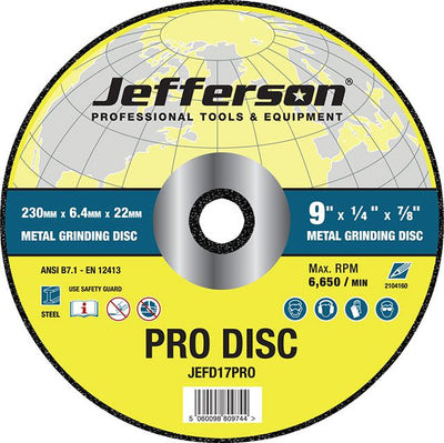 Jefferson 9" Metal Grinding Abrasive Disc 22mm Bore - O'Tooles Tools