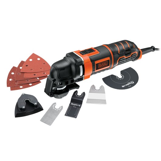 Black + Decker 300w Oscillating Multi Tool with 12 Accessories + Kitbox MT300KA-GB - O'Tooles Tools