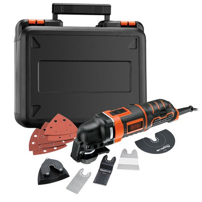 Black + Decker 300w Oscillating Multi Tool with 12 Accessories + Kitbox MT300KA-GB - O'Tooles Tools