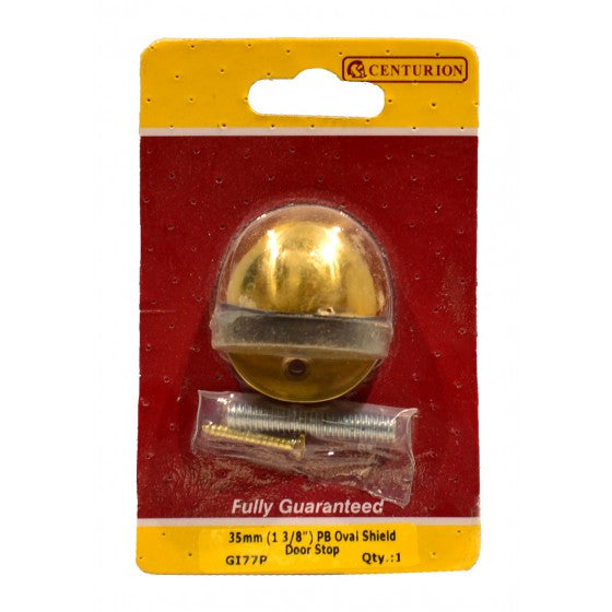 Centurion 35mm (1 3/8") PB Oval Shield Door Stop