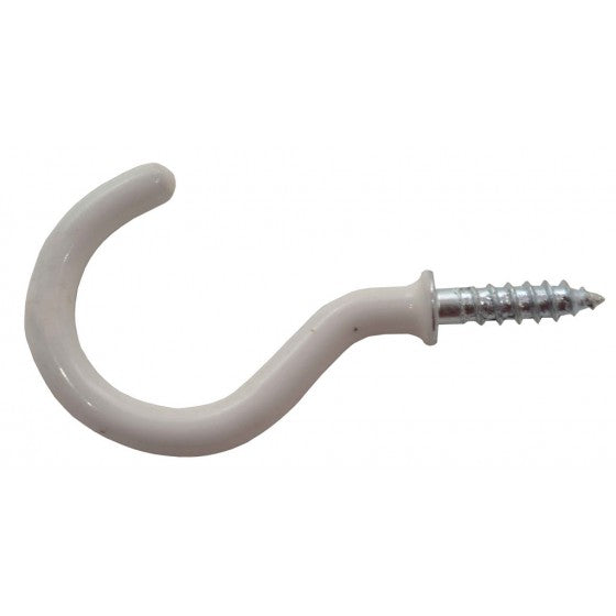 Centurion 38mm White PVC Shouldered Cup Hook (Pack of 5)
