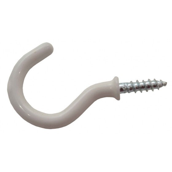 Centurion 32mm White PVC Shouldered Cup Hooks (Pack of 5)
