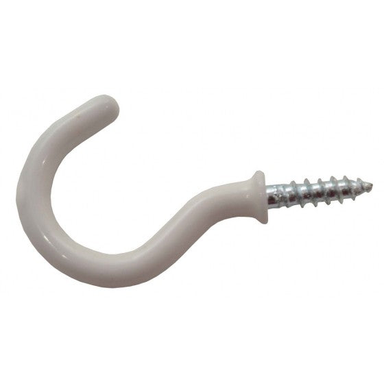 Centurion 32mm White PVC Shouldered Cup Hooks (Pack of 5) - O'Tooles Tools