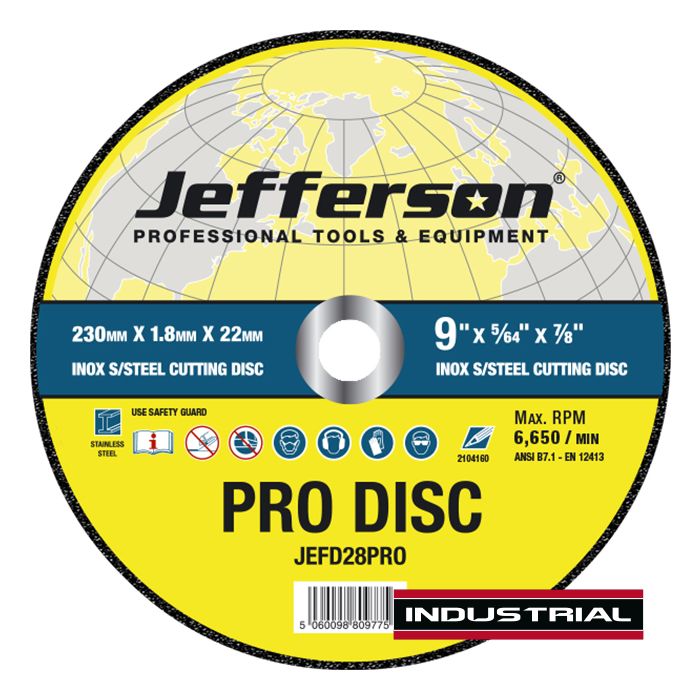 Jefferson 9" x 1.8mm INOX Cutting Disc 22mm Bore - O'Tooles Tools